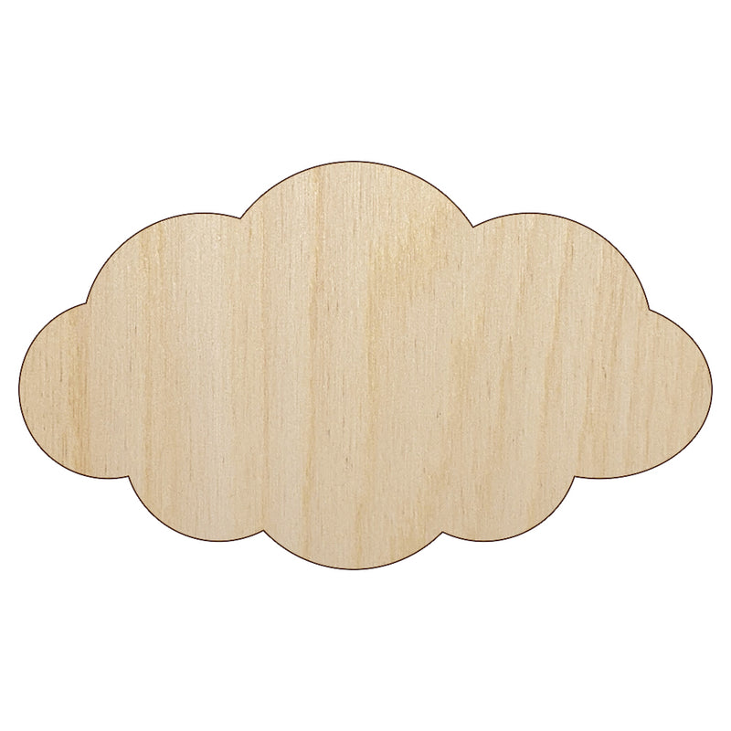 Cloud Solid Unfinished Wood Shape Piece Cutout for DIY Craft Projects