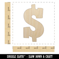 Dollar Sign Money Symbol Unfinished Wood Shape Piece Cutout for DIY Craft Projects