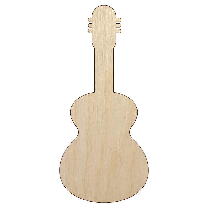 Guitar Solid Unfinished Wood Shape Piece Cutout for DIY Craft Projects