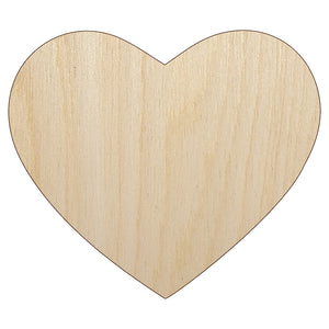 Heart Solid Unfinished Wood Shape Piece Cutout for DIY Craft Projects