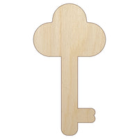 Key Simple Unfinished Wood Shape Piece Cutout for DIY Craft Projects