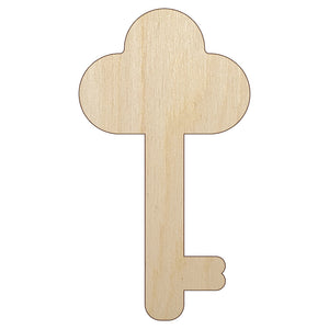 Key Simple Unfinished Wood Shape Piece Cutout for DIY Craft Projects