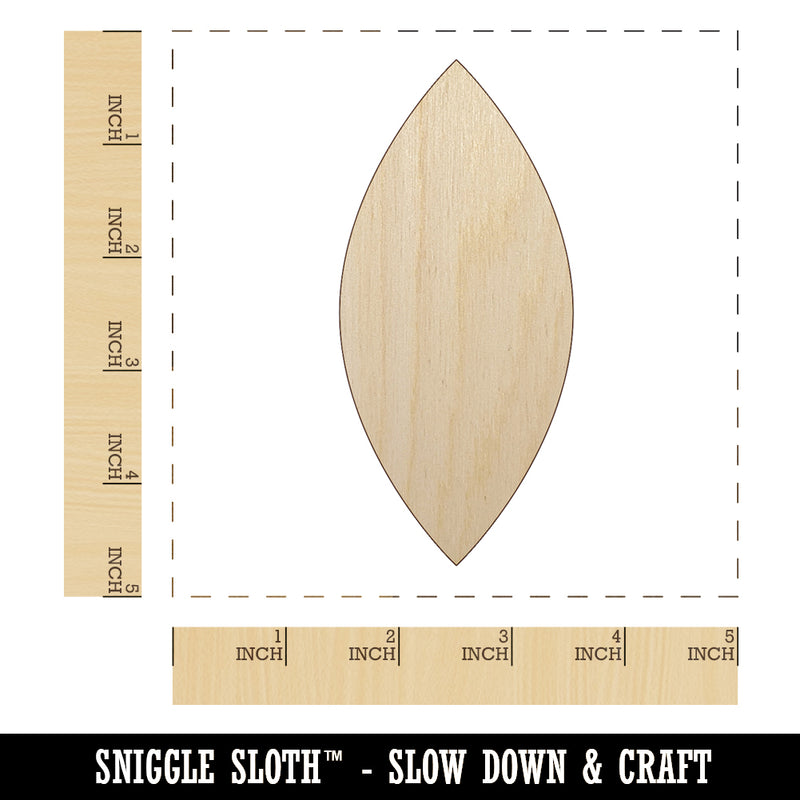 Leaf Simple Unfinished Wood Shape Piece Cutout for DIY Craft Projects