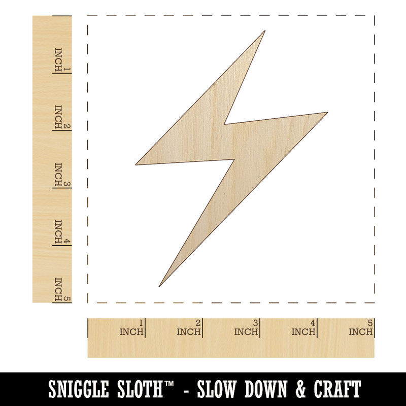 Lightning Bolt Thunderbolt Unfinished Wood Shape Piece Cutout for DIY Craft Projects