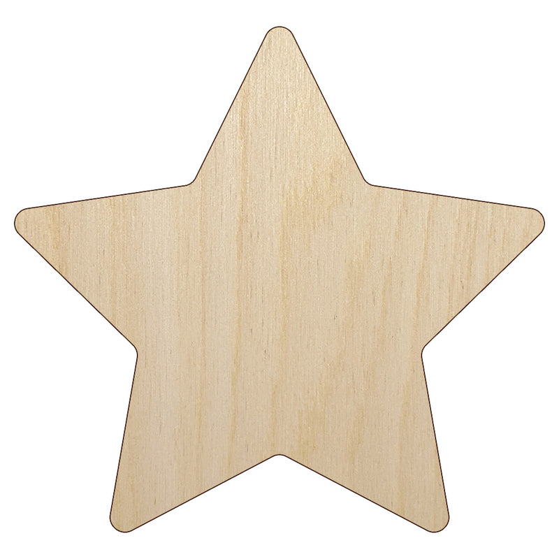 Star Shape Excellent Unfinished Wood Shape Piece Cutout for DIY Craft Projects