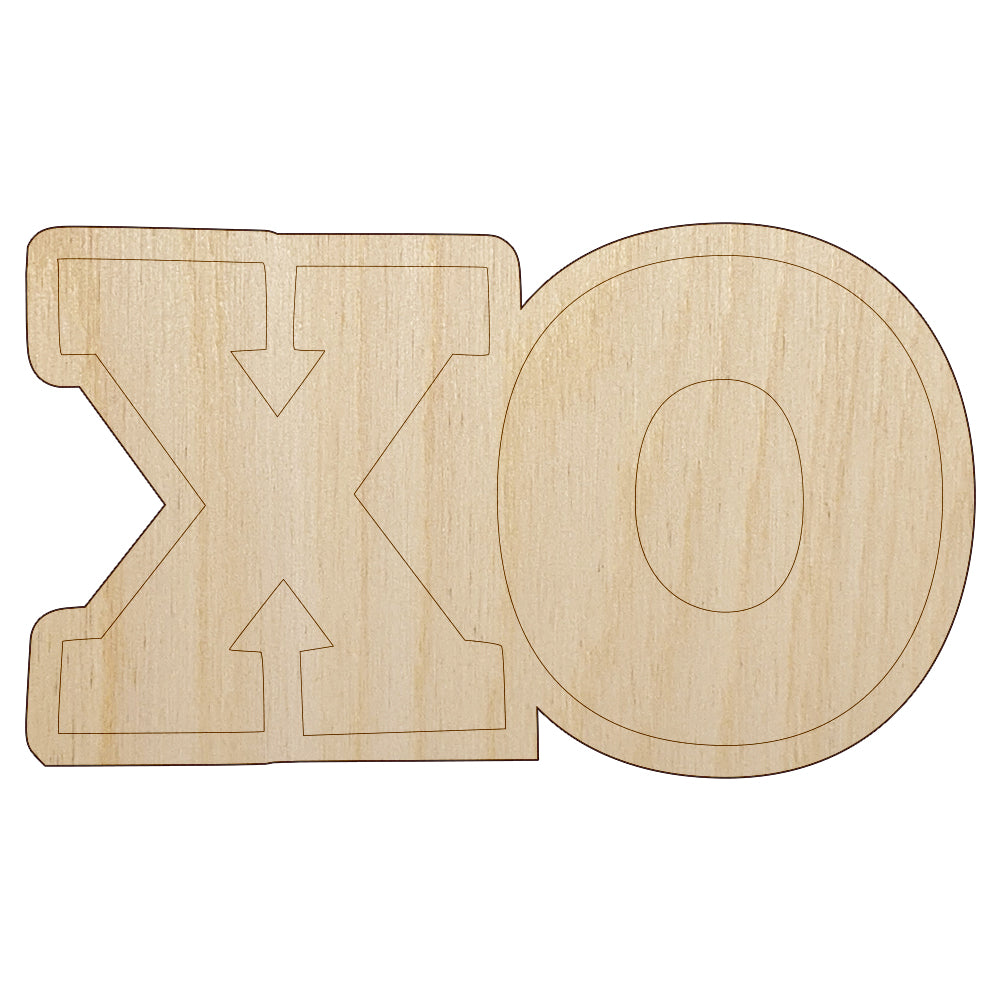 XO Hugs Kisses Unfinished Wood Shape Piece Cutout for DIY Craft Projects