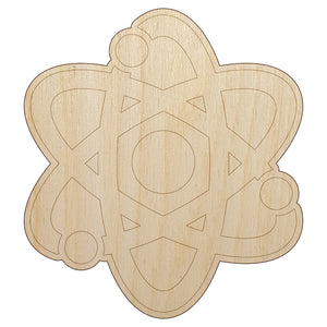 Atom Atomic Unfinished Wood Shape Piece Cutout for DIY Craft Projects