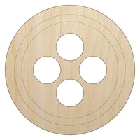 Button Sewing Unfinished Wood Shape Piece Cutout for DIY Craft Projects
