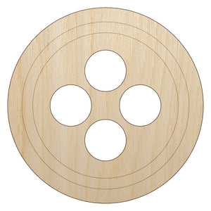 Button Sewing Unfinished Wood Shape Piece Cutout for DIY Craft Projects