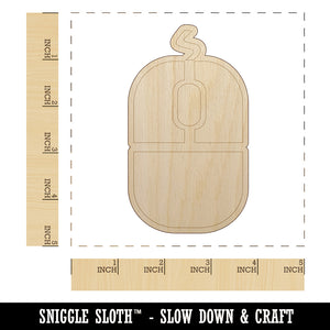 Computer Mouse Unfinished Wood Shape Piece Cutout for DIY Craft Projects