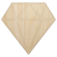 Diamond Engagement Unfinished Wood Shape Piece Cutout for DIY Craft Projects