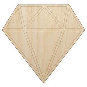 Diamond Engagement Unfinished Wood Shape Piece Cutout for DIY Craft Projects