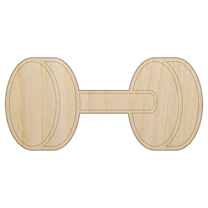 Dumbbell Gym Workout Exercise Unfinished Wood Shape Piece Cutout for DIY Craft Projects