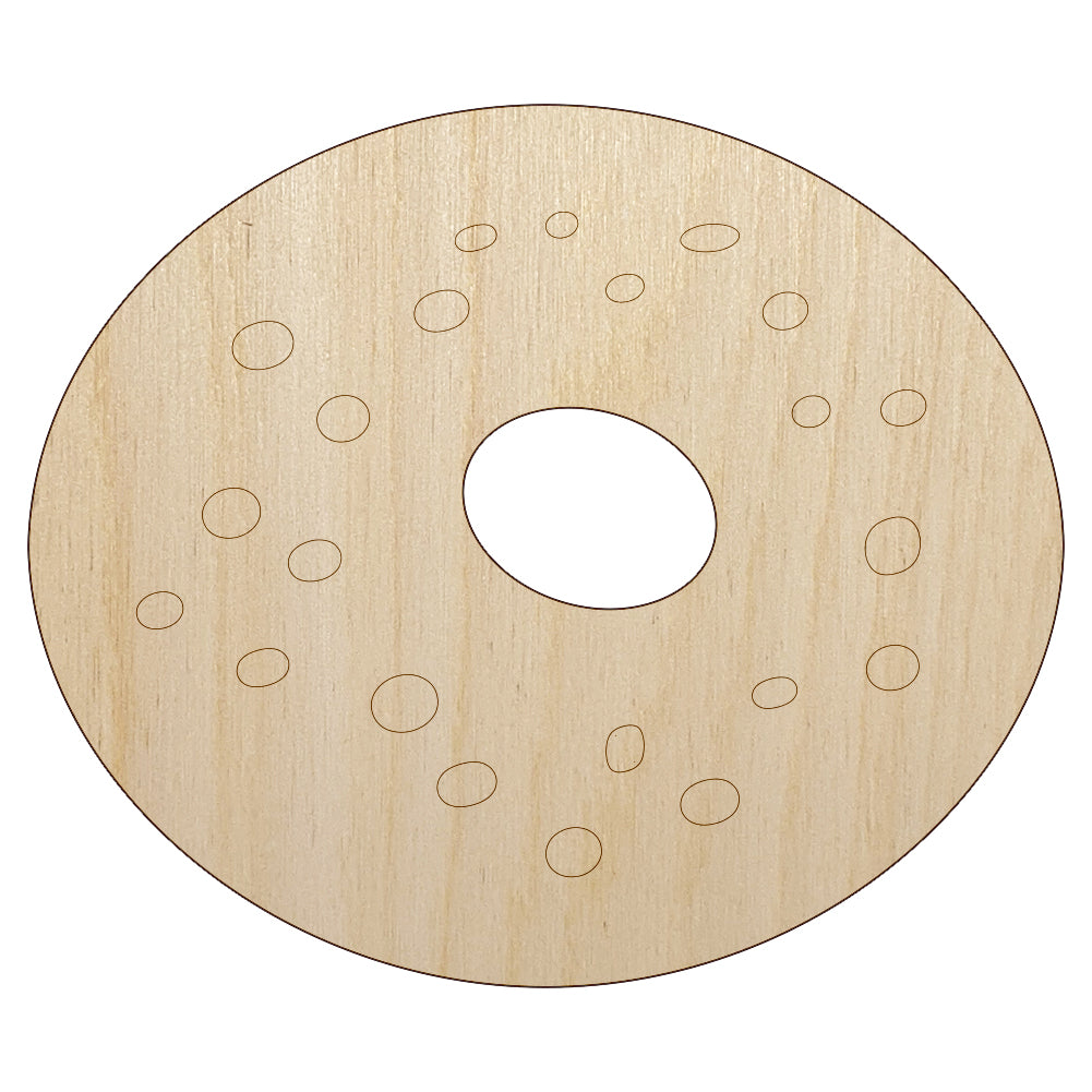 Everything Bagel Unfinished Wood Shape Piece Cutout for DIY Craft Projects