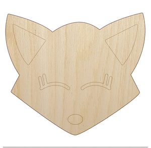 Fox Face Unfinished Wood Shape Piece Cutout for DIY Craft Projects