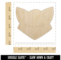 Fox Face Unfinished Wood Shape Piece Cutout for DIY Craft Projects