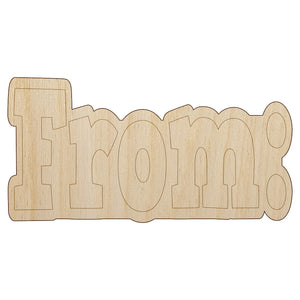 From Text Unfinished Wood Shape Piece Cutout for DIY Craft Projects