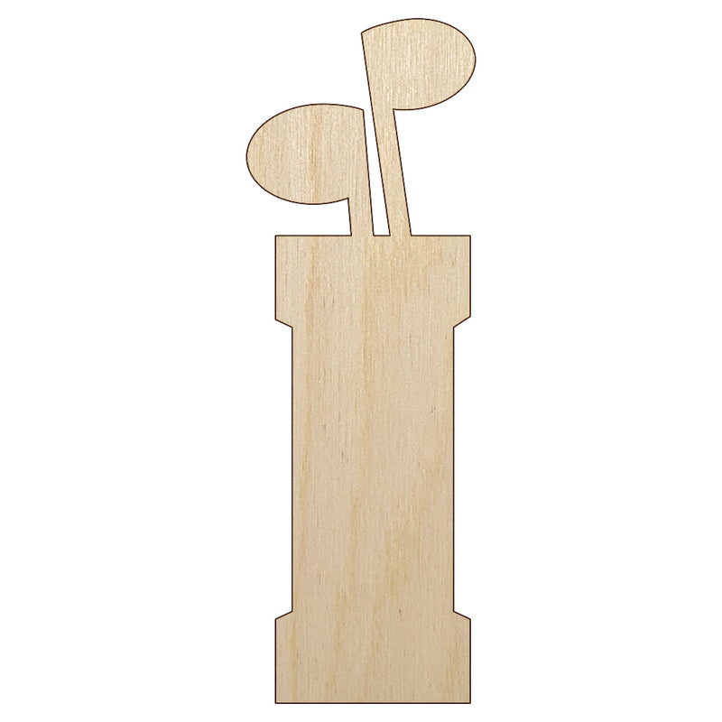 Golf Clubs Bag Unfinished Wood Shape Piece Cutout for DIY Craft Projects