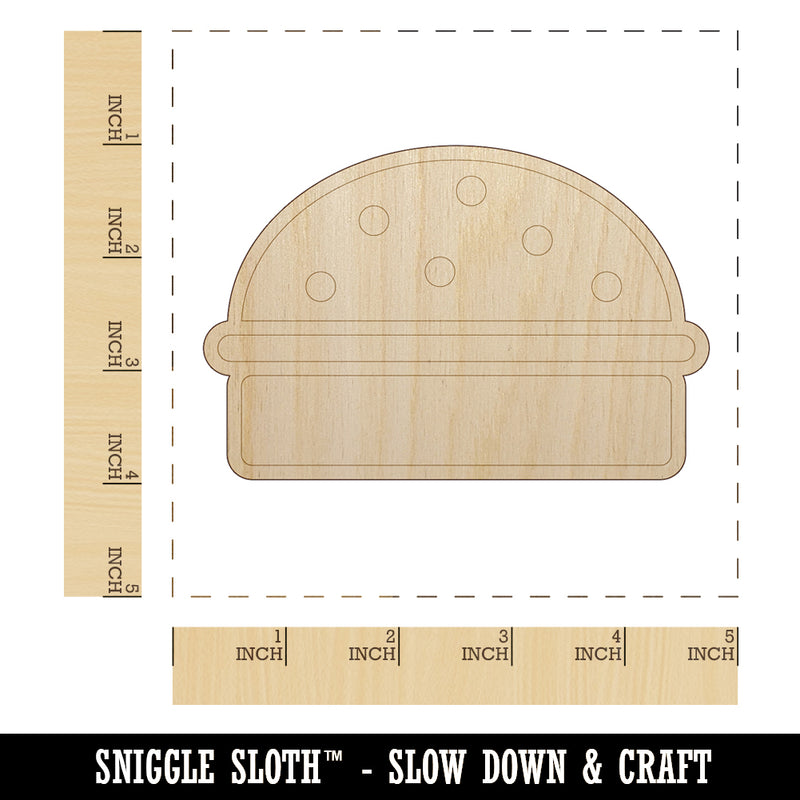 Hamburger Outline Fast Food Unfinished Wood Shape Piece Cutout for DIY Craft Projects