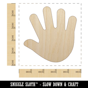 Handprint Solid Unfinished Wood Shape Piece Cutout for DIY Craft Projects