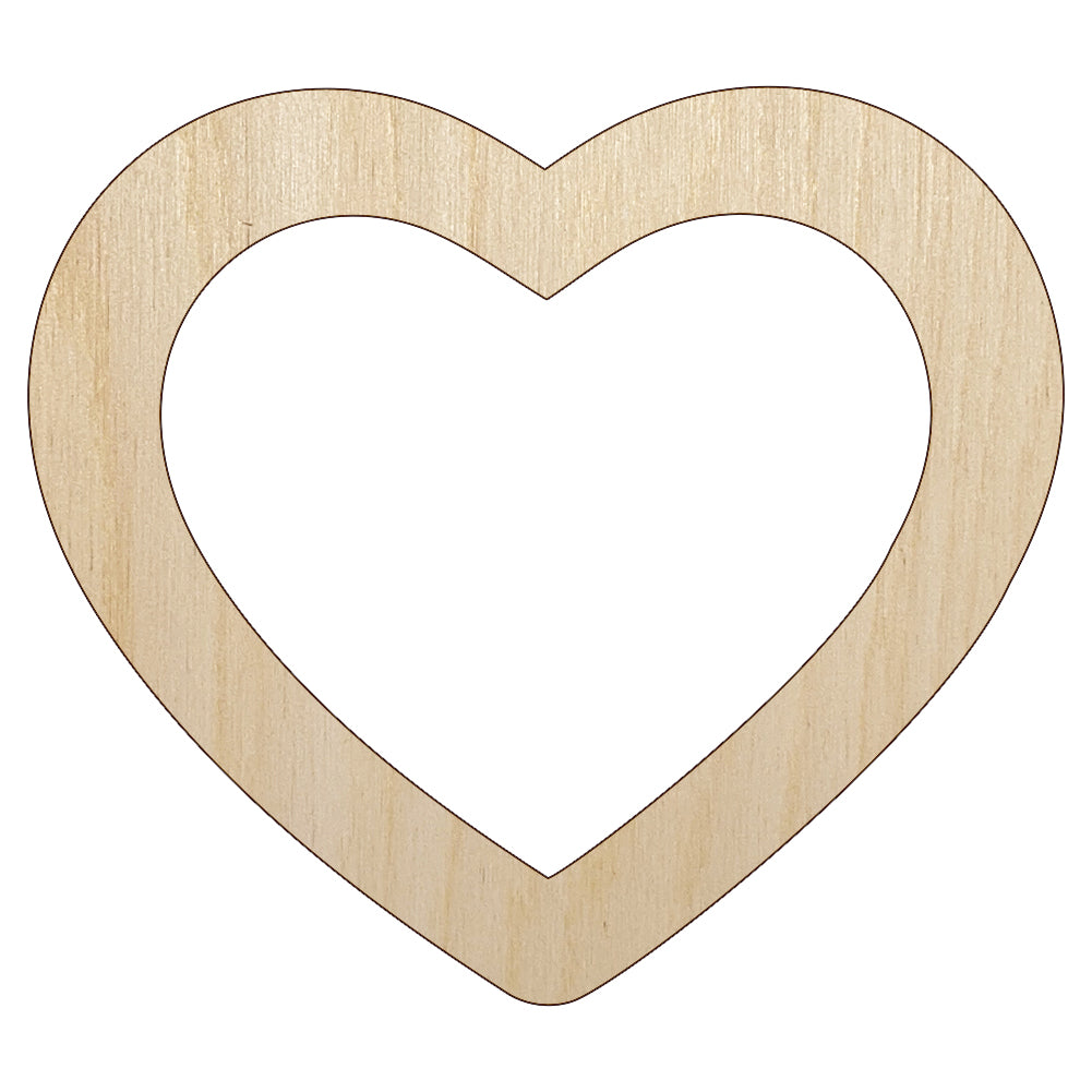 Heart Hollow Unfinished Wood Shape Piece Cutout for DIY Craft Projects