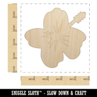 Hibiscus Hawaii Tropical Flower Unfinished Wood Shape Piece Cutout for DIY Craft Projects