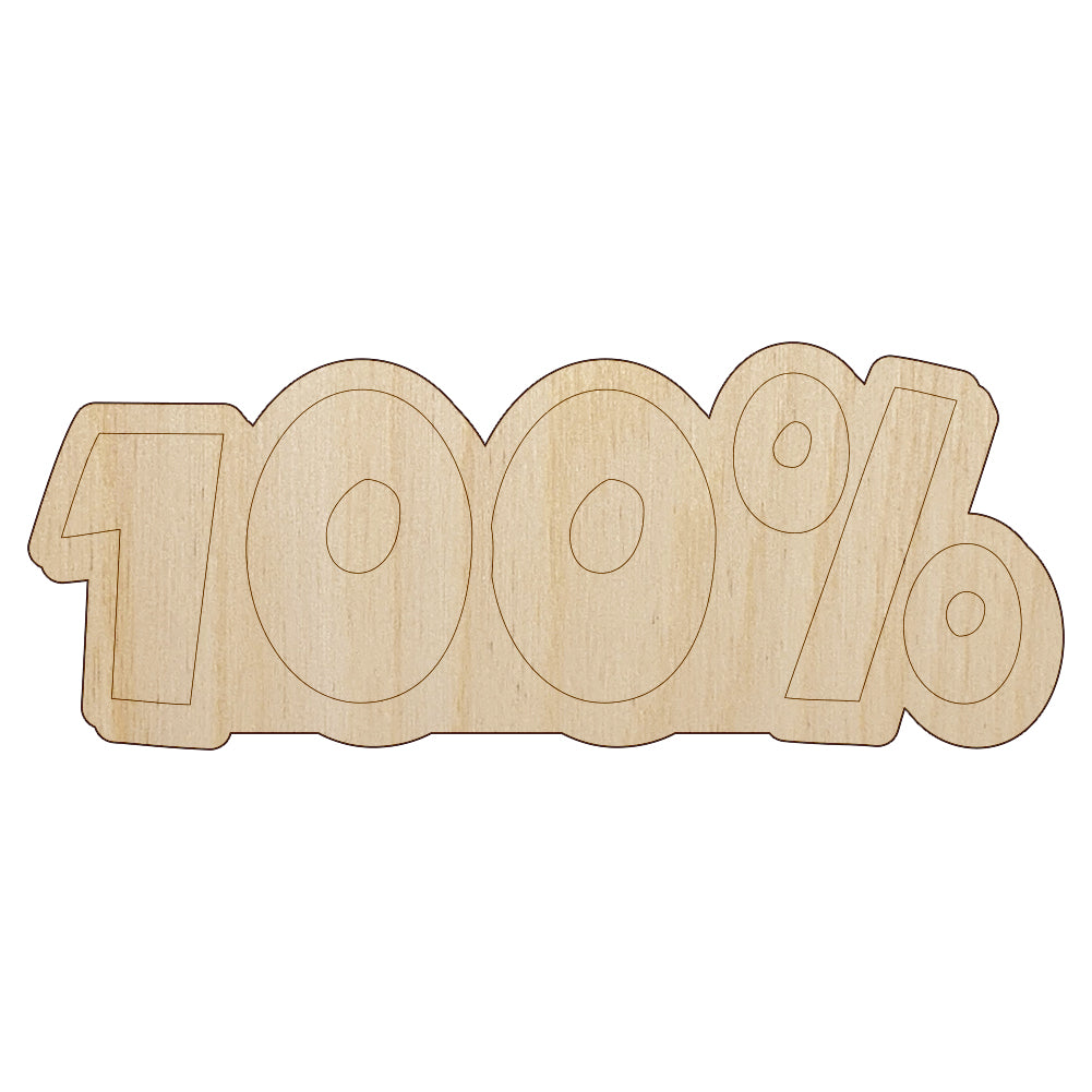 100 Percent Grade School Unfinished Wood Shape Piece Cutout for DIY Craft Projects