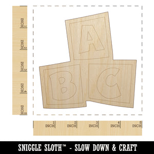 ABC Kids Baby Blocks Unfinished Wood Shape Piece Cutout for DIY Craft Projects