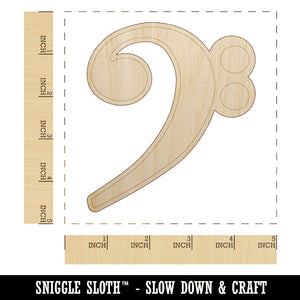 Bass Clef Music Unfinished Wood Shape Piece Cutout for DIY Craft Projects