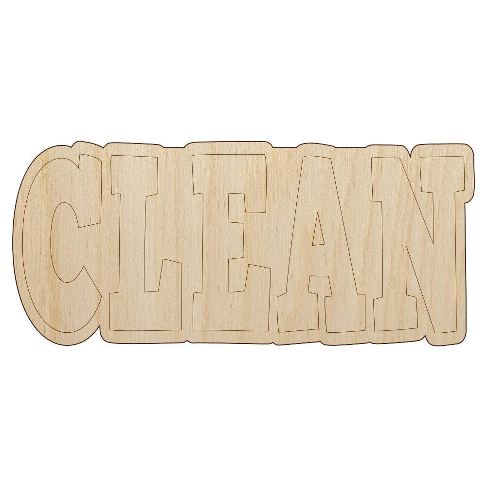 Clean Text Unfinished Wood Shape Piece Cutout for DIY Craft Projects