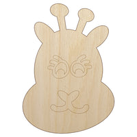 Cute Giraffe Face Unfinished Wood Shape Piece Cutout for DIY Craft Projects
