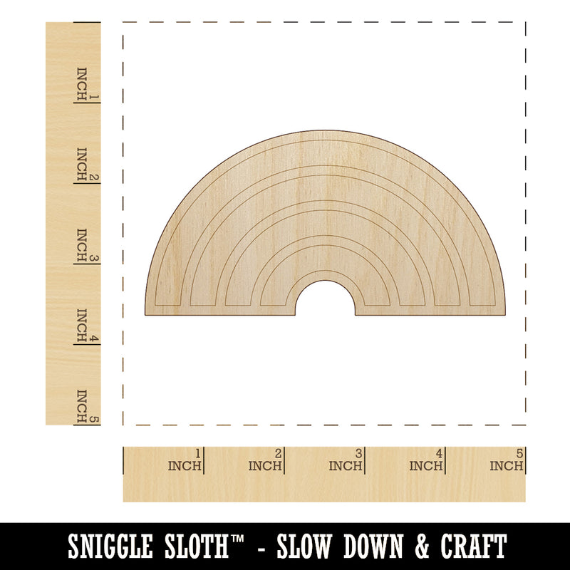 Cute Rainbow Unfinished Wood Shape Piece Cutout for DIY Craft Projects