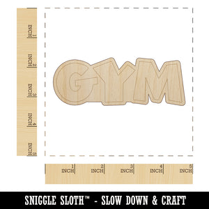 Gym Text Unfinished Wood Shape Piece Cutout for DIY Craft Projects