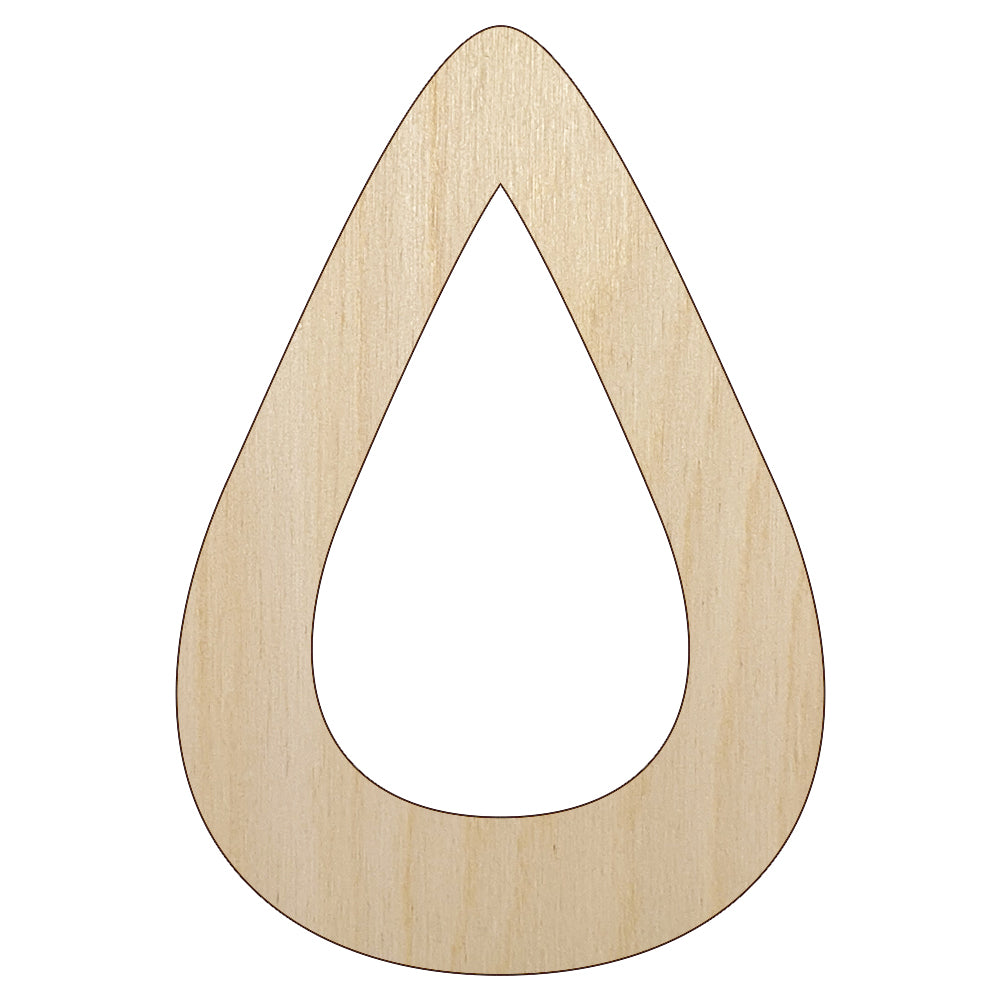 Hydrate Water Rain Drop Frame Outline Unfinished Wood Shape Piece Cutout for DIY Craft Projects