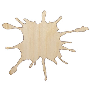 Ink Splatter Unfinished Wood Shape Piece Cutout for DIY Craft Projects