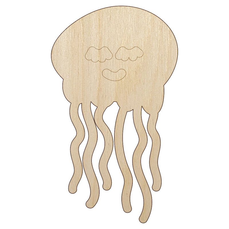 Jellyfish Doodle Unfinished Wood Shape Piece Cutout for DIY Craft Projects