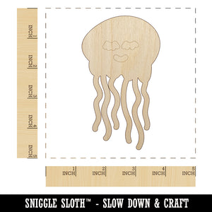 Jellyfish Doodle Unfinished Wood Shape Piece Cutout for DIY Craft Projects