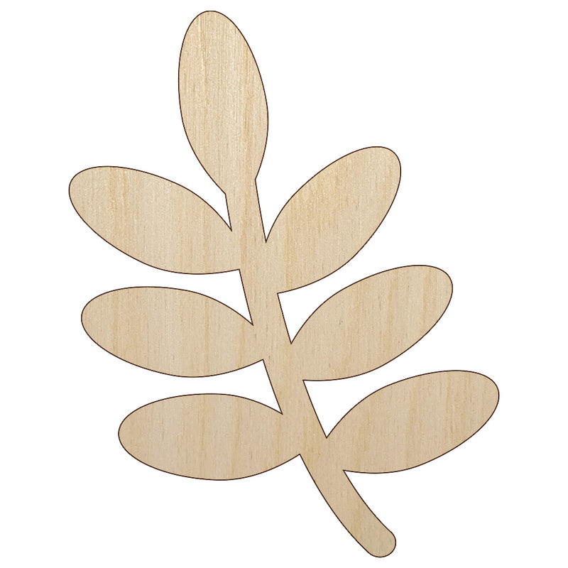 Leaf Branch Solid Unfinished Wood Shape Piece Cutout for DIY Craft Projects