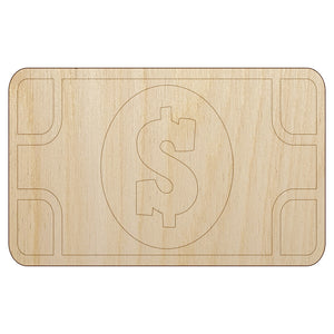 Money Cash Bills Unfinished Wood Shape Piece Cutout for DIY Craft Projects