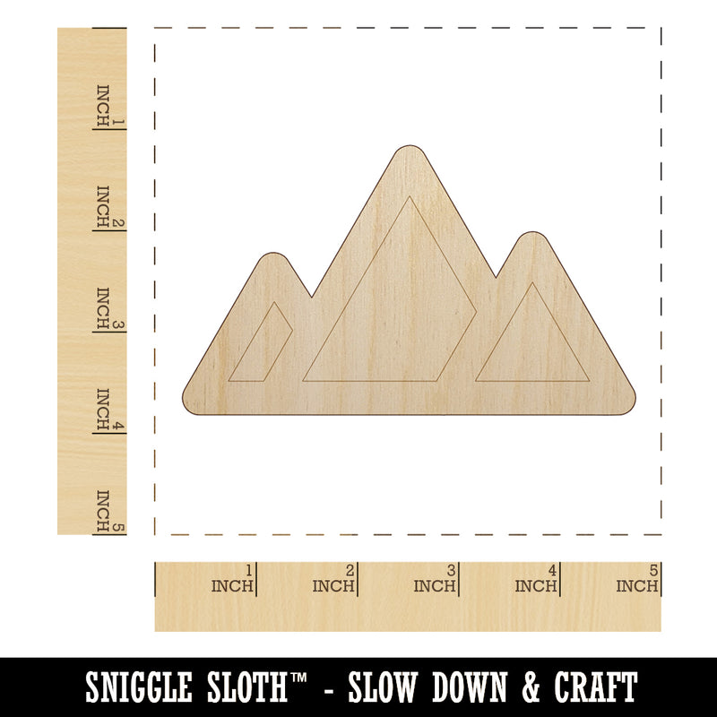 Mountain Range Unfinished Wood Shape Piece Cutout for DIY Craft Projects