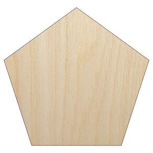 Pentagon Solid Unfinished Wood Shape Piece Cutout for DIY Craft Projects