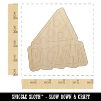 Pizza Slice with Text Unfinished Wood Shape Piece Cutout for DIY Craft Projects