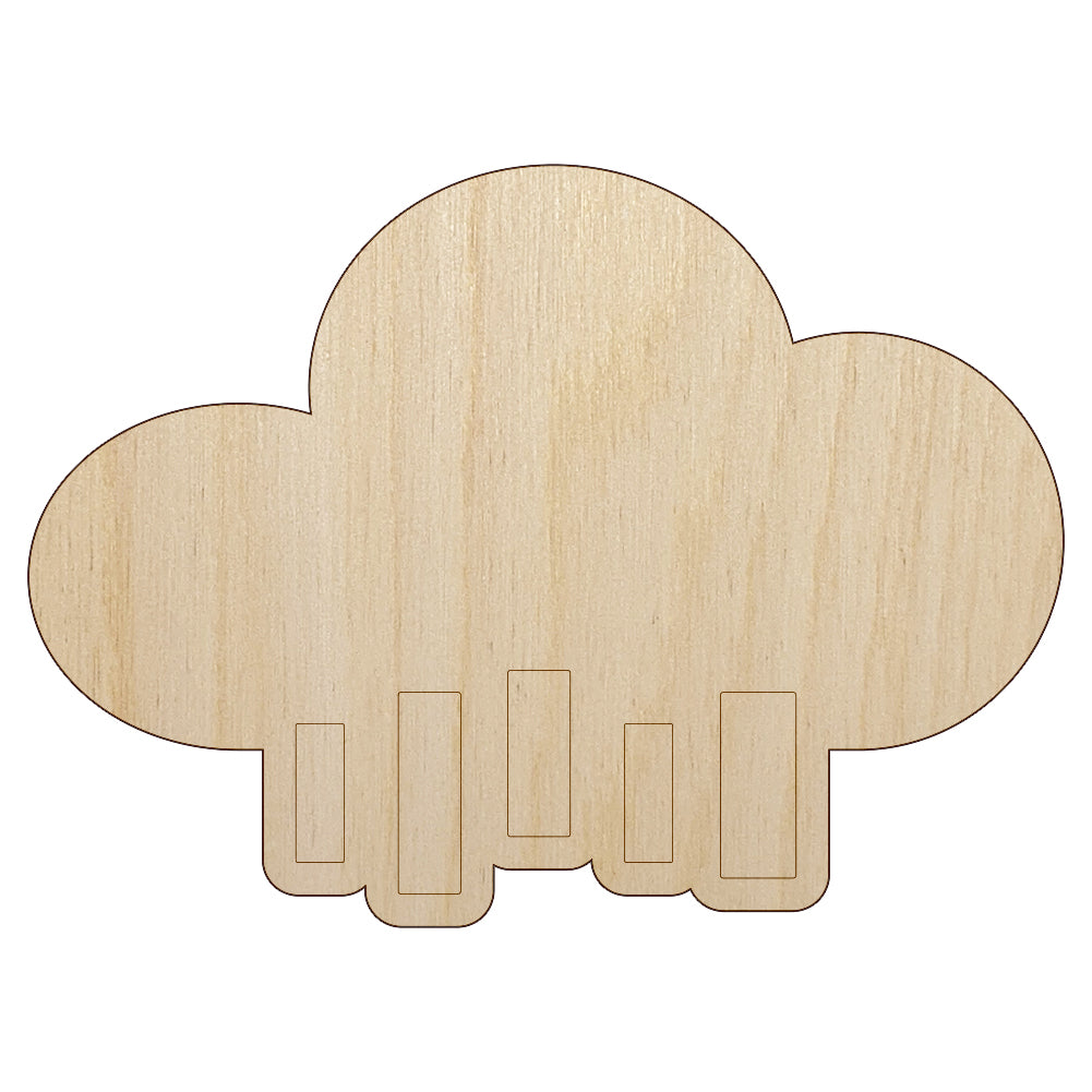 Rain Cloud Solid Unfinished Wood Shape Piece Cutout for DIY Craft Projects