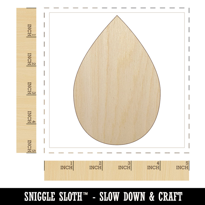 Raindrop Teardrop Water Unfinished Wood Shape Piece Cutout for DIY Craft Projects