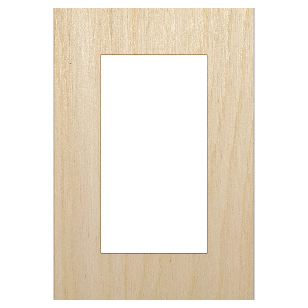 Rectangle Outline Box Frame Unfinished Wood Shape Piece Cutout for DIY Craft Projects