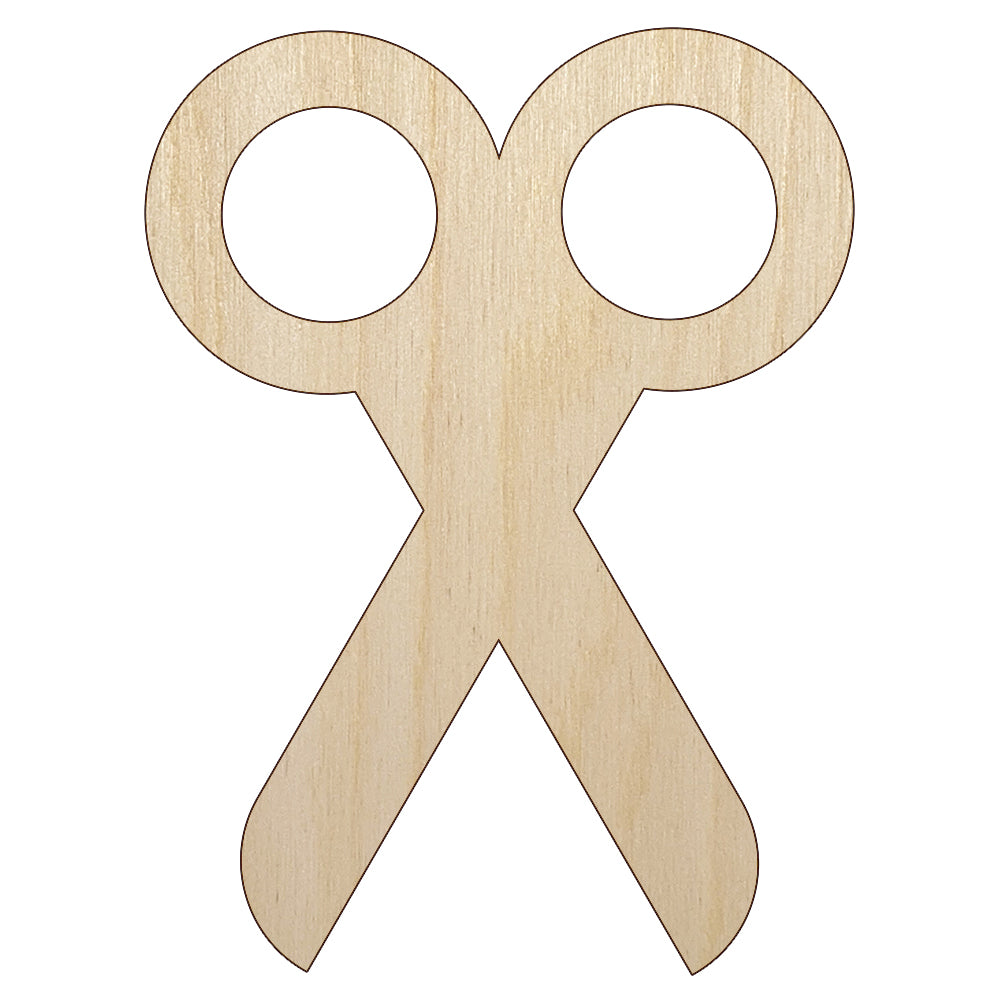 Scissors Symbol Unfinished Wood Shape Piece Cutout for DIY Craft Projects