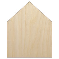 Simple House Solid Unfinished Wood Shape Piece Cutout for DIY Craft Projects