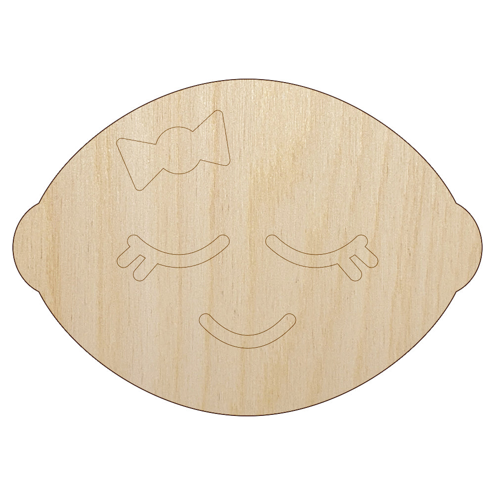 Sleeping Lemon Unfinished Wood Shape Piece Cutout for DIY Craft Projects