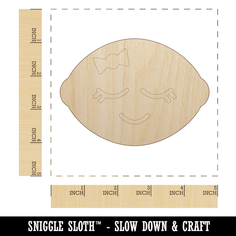 Sleeping Lemon Unfinished Wood Shape Piece Cutout for DIY Craft Projects