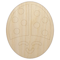 Smiling Lady Bug Unfinished Wood Shape Piece Cutout for DIY Craft Projects